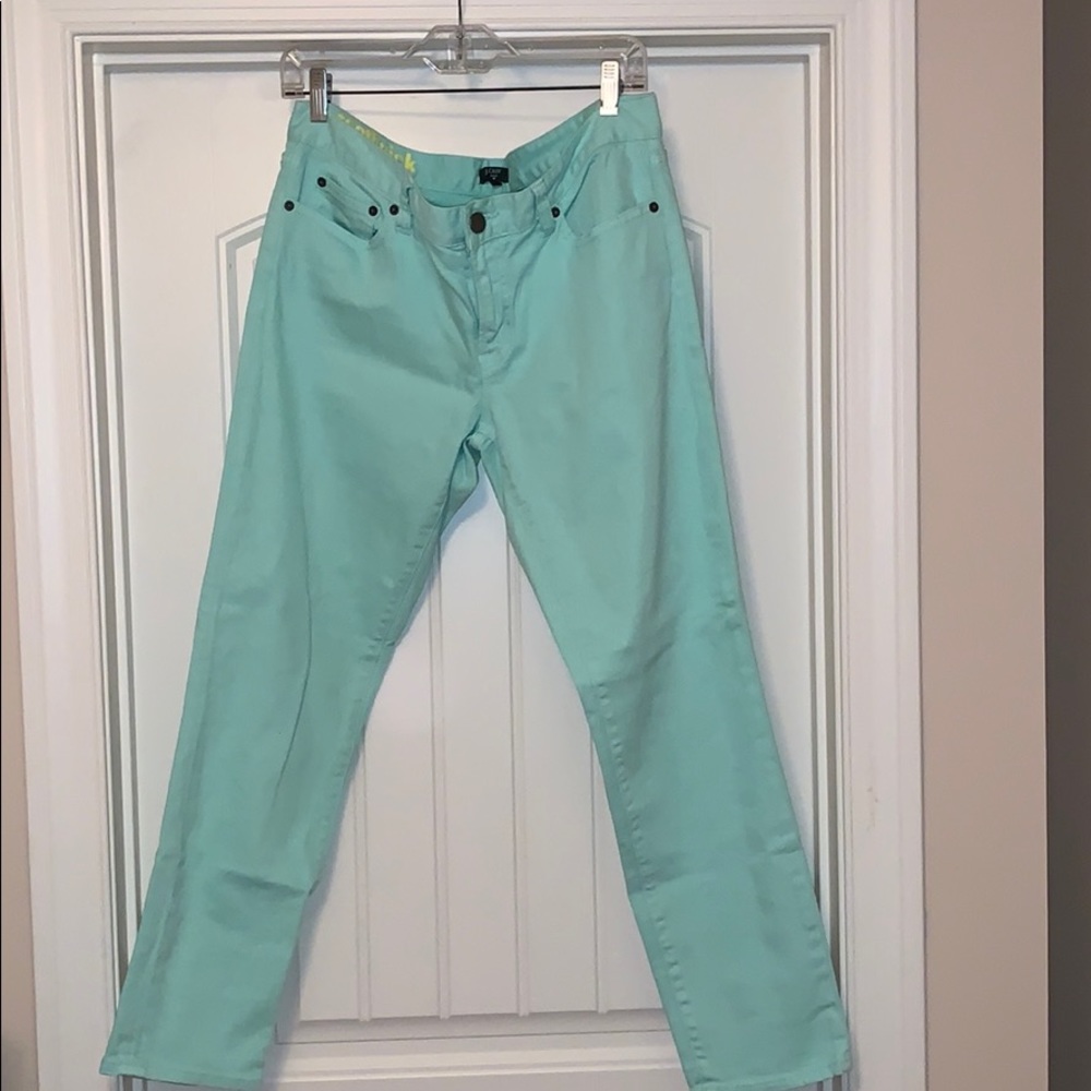 J. Crew “Toothpick” Mint jeans